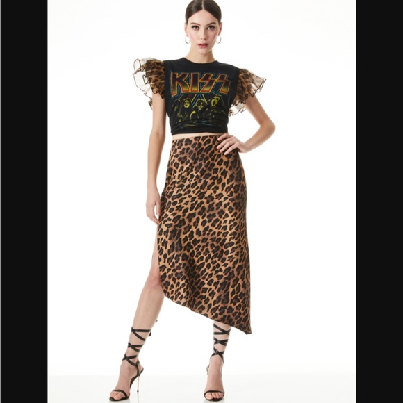 RARE 💋 alice + oliva MILLER BOYFRIEND TANK WITH RUFFLE SLEEVES size M/L NWT - Picture 4 of 10